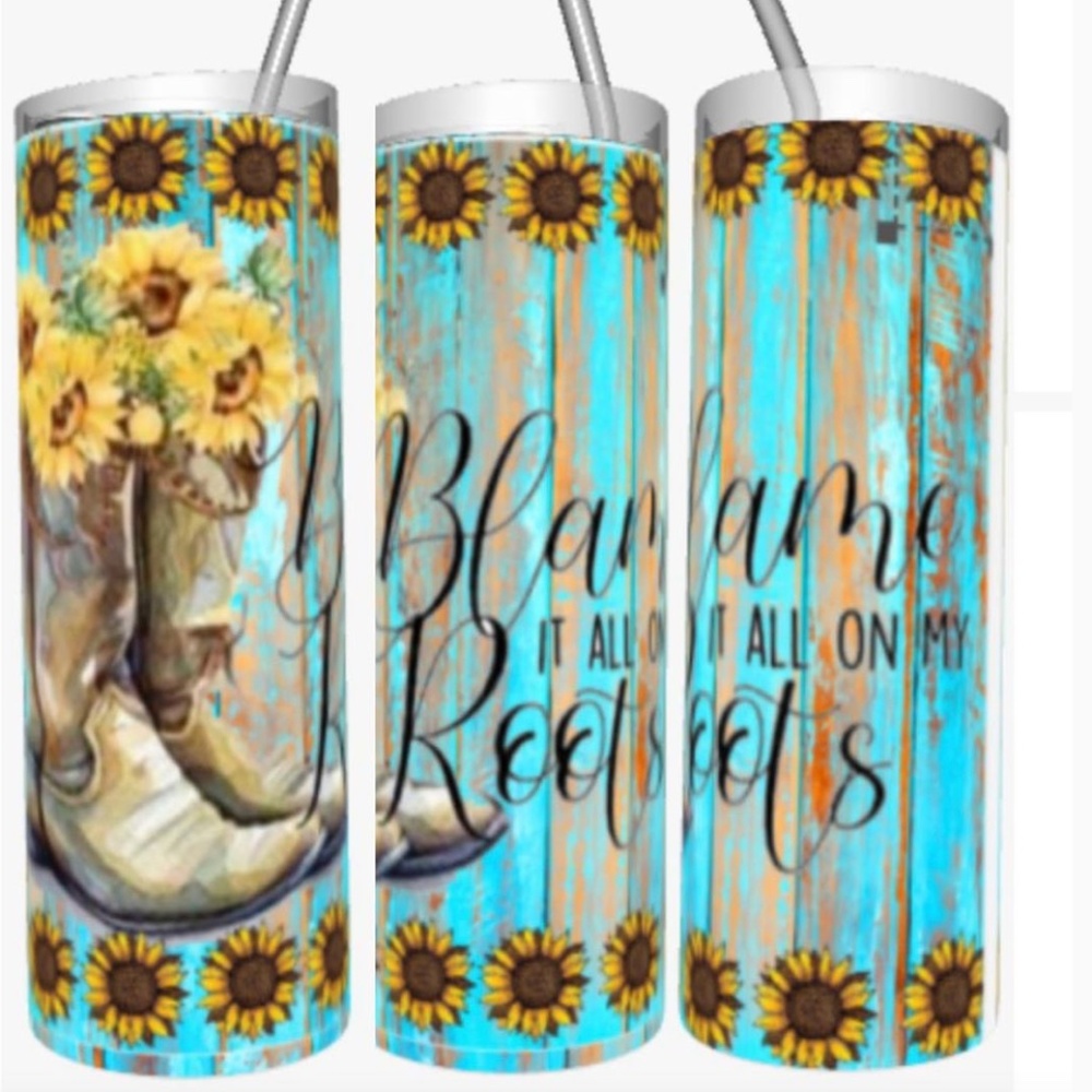 Blame It On my Roots 20oz Straight Tumbler with Straw Included